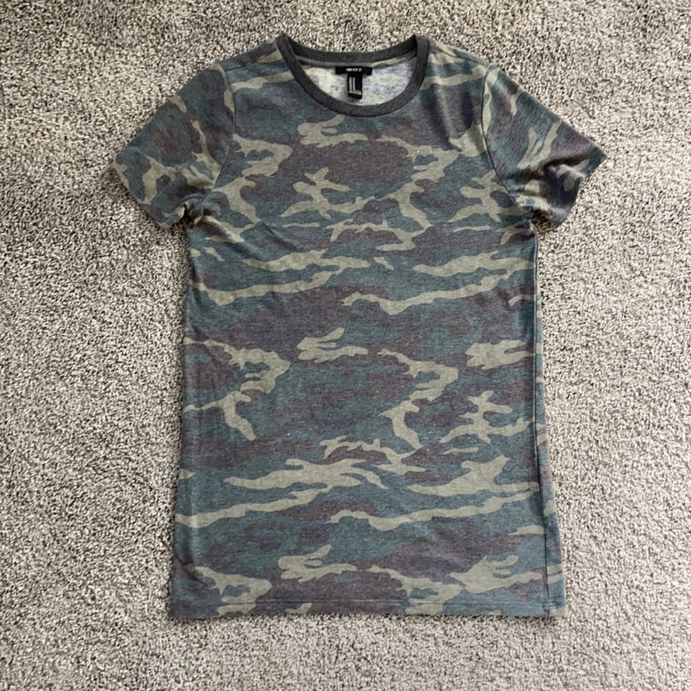 Forever 21 camo shirt dress